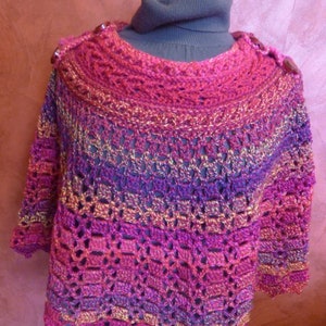 short poncho worked collar, crocheted image 2