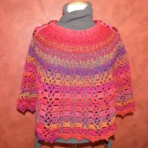 short poncho worked collar, crocheted image 1