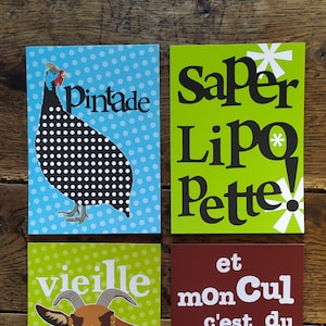 Cartes postales Mots Doux humour compris mais sans enveloppe