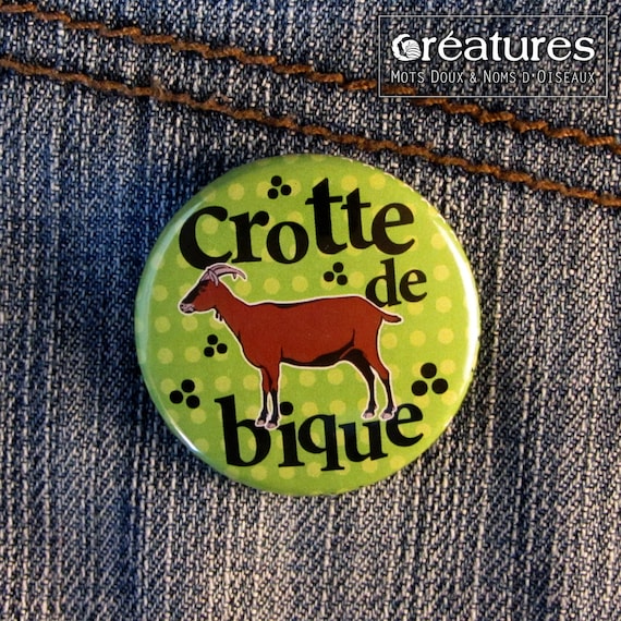 Badge Crotte De Bique 38mm Alpine Goat Polka Dots Etsy