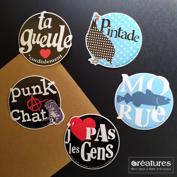 Autocollants drôles stickers vinyle à l'unité ou en lot