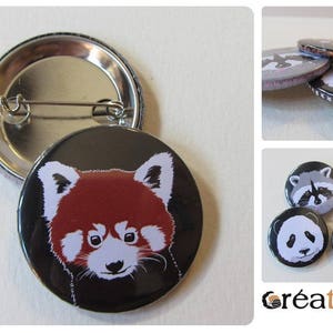 Red panda vector illustration badge firefox 38mm