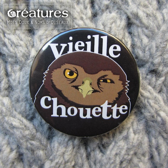 Badge 38mm Vieille Chouette Etsy