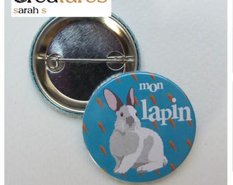 38mm badge * my rabbit * and carrots