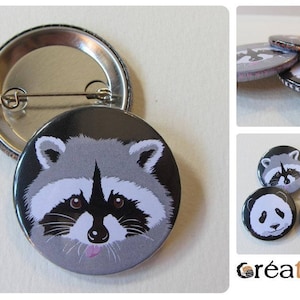 Raccoon raccoon vector 38mm badge