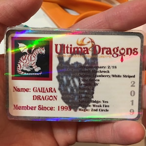 Cartão de identificação dos Dragões Ultima