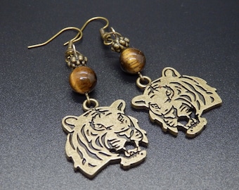 Tigerlion Tiger Auge Tropfen Ohrringe