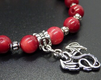 Crimson Bloodmoss Drachen Charm Armband oder Fußkette