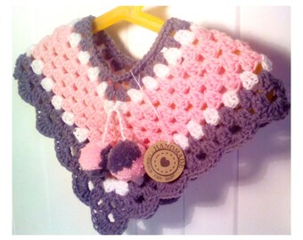 Crochet Poncho Bebe Etsy