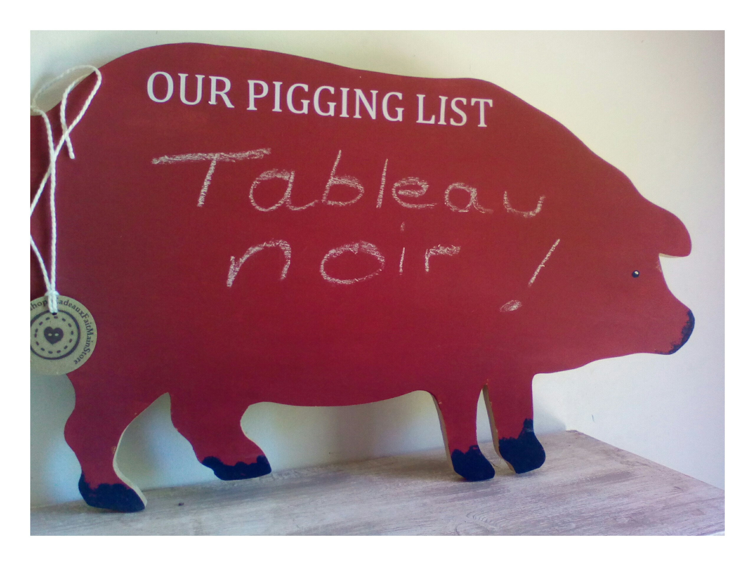 La Craie Cochon Planche, Planche de Mdf Porc en Forme Note, Tablette Dessin à La Craie