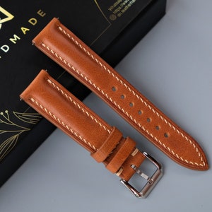 Vachetta Calf Leather Watch Strap, Gold Watch Strap, Vintage Watch Strap, Custom Watch Strap, 26mm 24mm 23mm 22mm 21mm 20mm 19mm 18mm 16mm