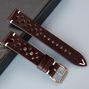 Chocolate Calfskin Leather Watch Strap: Custom Handmade Band