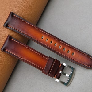 Handmade Vegetable-Tanned Leather Watch Strap: Custom Sizes