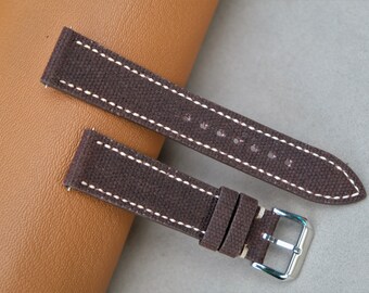 Handmade Canvas Watch Strap: Vintage Style, Custom Sizes
