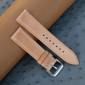 Shinki Hikaku Shell Cordovan Leather Strap, Naturally Watch Band, 14mm 16mm 17mm 18mm 19mm 20mm 21mm 22mm 23mm 24mm 26mm