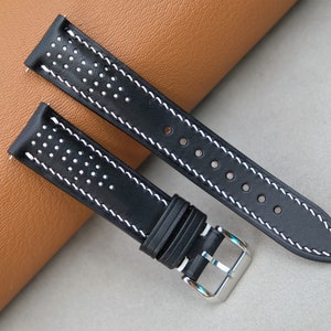 Buttero Leather Watch Strap: Handmade Vintage Style, Custom Sizes