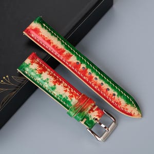 Veg-Tan Leather Watch Strap: Handmade Custom Vintage Style (26mm-17mm)