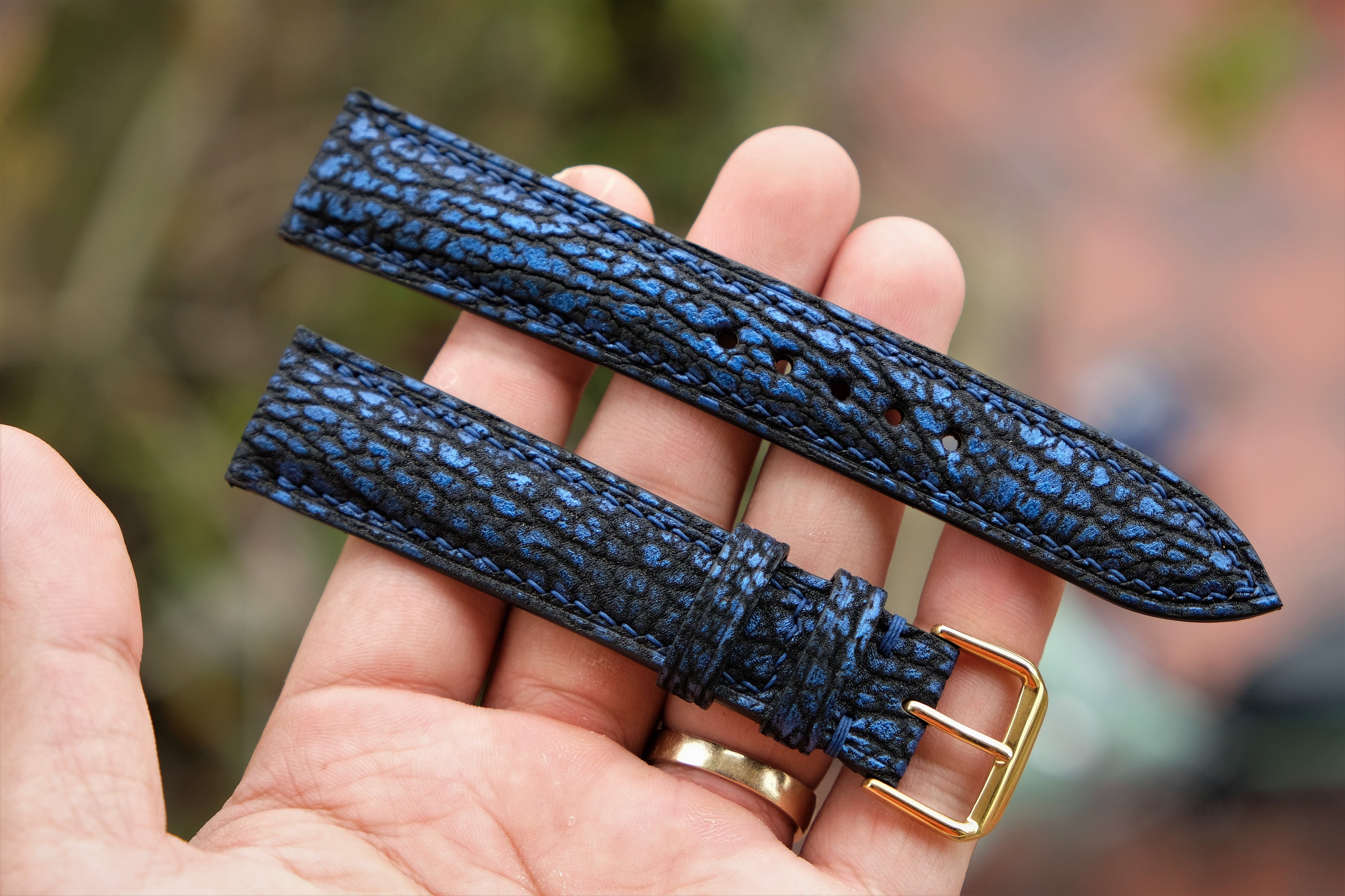 Shark Skin Watch Strap Shark Skin Watch Strap Blue Watch Etsy Canada