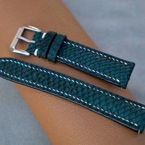 Bracelet de montre saumon, bracelet de montre vert foncé, bracelet de montre personnalisé, 26mm 25mm 24mm 23mm 22mm 21mm 20mm 19mm 18mm 17mm 16mm 14mm image 4