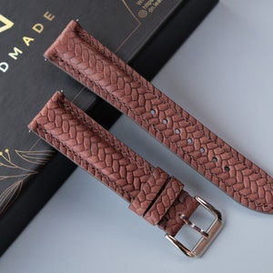 Brown Leather Watch Strap: Custom Handmade Band