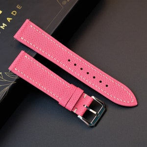 Light Pink Epsom Leather Watch Strap, Custom Watch Strap, Handmade Watch Strap, 26mm 24mm 23mm 22mm 21mm 20mm 19mm 18mm 17mm 16mm 15mm 14mm