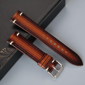 Handmade VegTan Leather Watch Strap: Custom Sizes Available