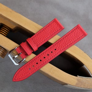 TOGO calfskin watch band, red watch band, handmade watch band, 26mm 24mm 23mm 22mm 21mm 20mm 19mm 18mm 17mm 16mm 14mm...