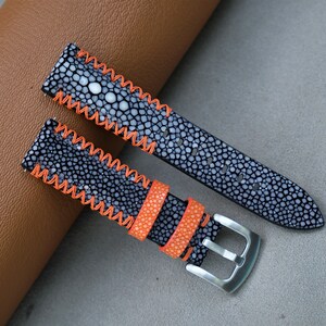 Stingray Watch Strap: Handmade Custom Leather Band