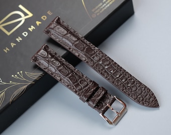 Chocolate Leather Watch Strap, Custom Watch Strap, 26mm 24mm 23mm 22mm 21mm 20mm 19mm 18mm 17mm 16mm 15mm 14mm 13mm 12mm