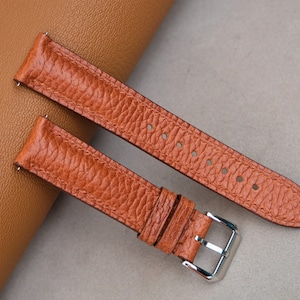 Dollaro Brown Leather Watch Strap: Handmade Vintage Style