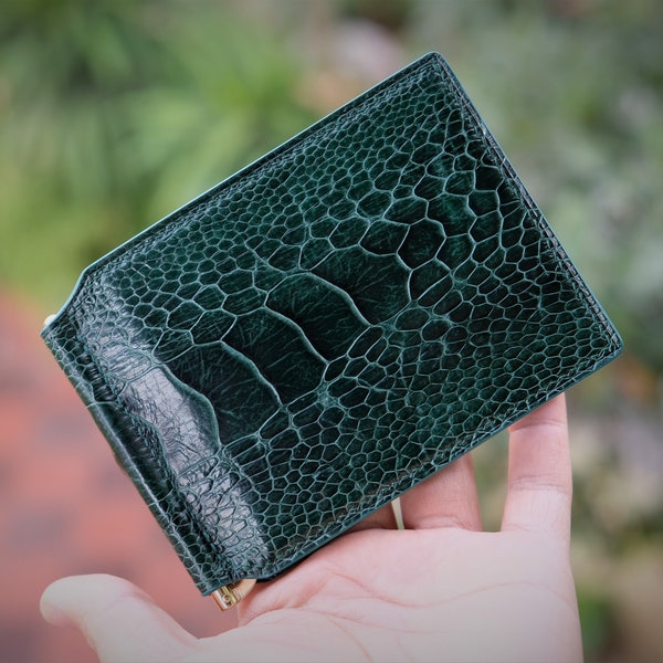 The money clip is handmade 100% from high quality ostrich foot skin