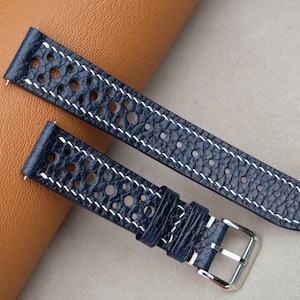 Dollaro leather watch band, dark blue watch band, vintage watch band, handmade watch band, 26mm 24mm 23mm 22mm 21mm 20mm 19mm 18mm 17mm 16mm