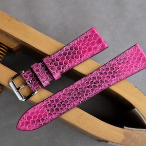 Handmade Snakeskin Leather Watch Band: Custom Vintage Style