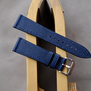 Epsom Watch Strap, Navy Blue Watch Band 14mm 16mm 18mm 19mm 20mm 21mm 22mm 23mm 24mm 26mm