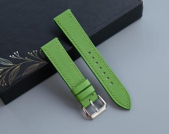 Handgefertigtes Lime Green Ziegenleder Armband: Chevre Sully Französisches Leder