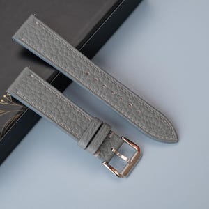 Light Gray TOGO Calf Leather Watch Strap, Vintage Watch Strap, 26mm 24mm 23mm 22mm 21mm 20mm 19mm 18mm 17mm 16mm 14mm 12mm