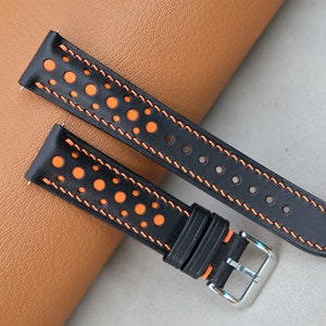 Buttero Leather Watch Band: Handmade Custom Racing Style