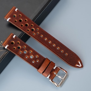 Brown Calfskin Leather Watch Strap, Vintage Watch Strap, 26mm 24mm 23mm 22mm 21mm 20mm 19mm 18mm 17mm 16mm