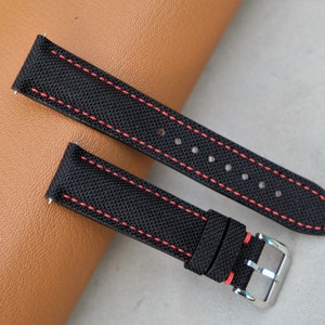 Fabric Watch Strap, Black Watch Strap, Custom Watch Strap, Handmade Watch Strap, 26mm24mm23mm22mm21mm20mm19mm18mm17mm16mm