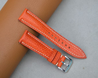 Dollaro Uhrenarmband: Orange Vintage Style, Wunschgrößen anpassbar