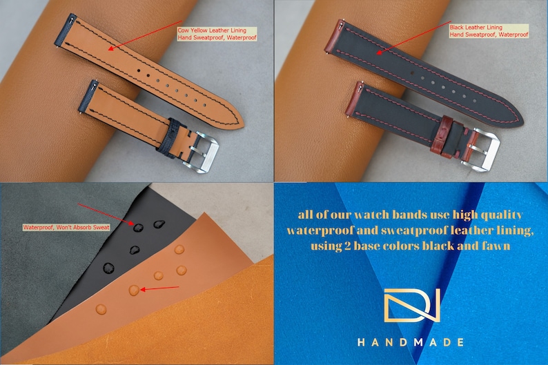 Carp Watch Strap, Handmade Watch Strap, Custom Wacth Strap, Vintage Watch Strap, 26mm 24mm 23mm 22mm 21mm 20mm 19mm 18mm 17mm 16mm 14mm image 7