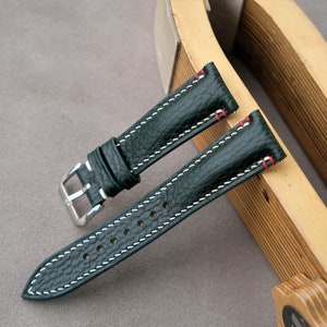 Dollaro Watch Band, Green Watch Band, Vintage Watch Band, 26mm 24mm 23mm 22mm 21mm 20mm 19mm 18mm 17mm 16mm 14mm