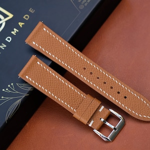 Epsom Watch Strap, Cow Gold Watch Band, 14mm 16mm 18mm 19mm 20mm 21mm 22mm 23mm 24mm 26mm