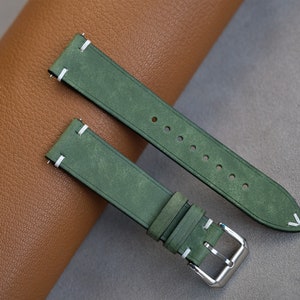 Maya Watch Strap, Olive Green Watch Strap, Custom Watch Strap, Handmade Watch Strap, 26mm 24mm 23mm 22mm 21mm 20mm 19mm 18mm 17mm 16mm 14mm