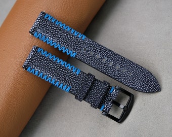 Handmade Stingray Leather Watch Strap: Custom Sizes Available