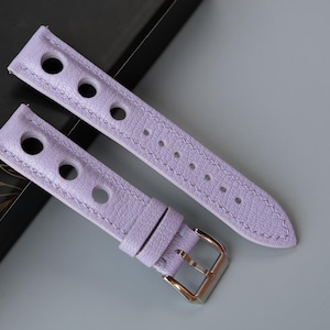 Alran Chevre Uhrenarmband Lavendel lila 26 mm 25 mm 24 mm 23 mm 22 mm 21 mm 20 mm 19 mm 18 mm 17 mm 16 mm