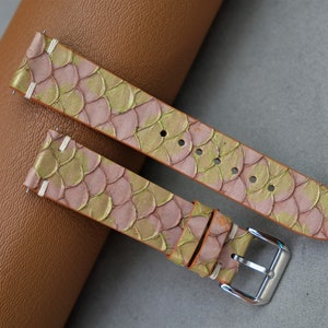 Carp Leather Watch Strap: Handmade Vintage Style, Custom Sizes
