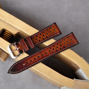 Handmade Vegetable-Tanned Leather Watch Band: Light Brown, Multiple Sizes