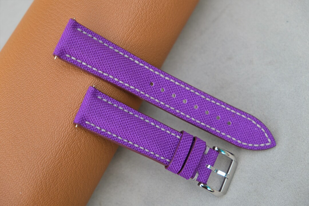 Fabric Watch Strap, Purple Watch Strap, Custom Watch Strap, Custom