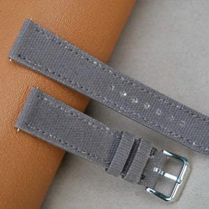 Canvas Watch Strap, Dark Gray Watch Strap, Custom Watch Strap, Handmade Watch Strap, Vintage Watch Strap, 26mm24mm23mm22mm21mm20mm19mm18mm17